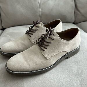 Banana Republic Light Beige Grey Suede Derby Shoes